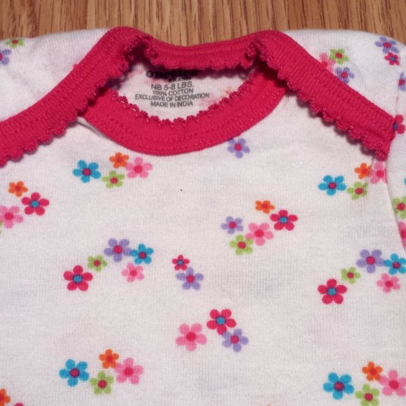 Girl's Size NB Newborn 2 Piece White Floral Gerber - Picture 5 of 6